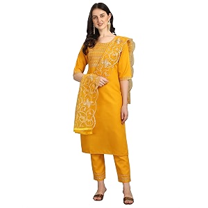VredeVogel Women Cotton Slub Straight Kurta Set