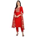 VredeVogel Women Cotton Slub Straight Kurta Set