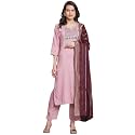 VredeVogel Women Cotton Slub Straight Kurta Set