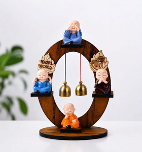 VRIDAANN ZEN FOUR MONKS WOODEN TABLETOP DECOR