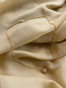 Vrinda Jewels AD Ball Chain Necklace Enamel