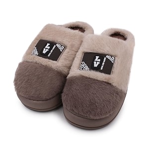 VRITRAZ Mens Plush Winter Slippers Soft