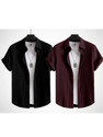 VRLOOKS Men Regular Fit Self Design Casual