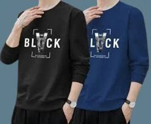 VRMA Printed Men Blue Black T-Shirt