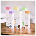 Cartoon Design Frosted Plastic 100% Food Grade Premium Plastic Fridge Unbelievably Slim Square Water Bottle Gift with Soft Mat Finish for Gym|School|Office|Travel&amp;Trekking