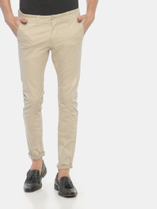 VROJASS Slim Fit Men Beige Trousers