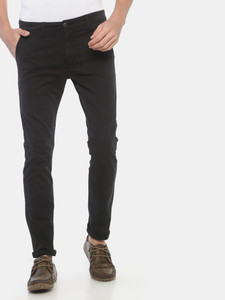VROJASS Slim Fit Men Black Trousers