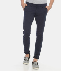 VROJASS Slim Fit Men Blue Trousers