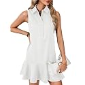 Vrtige Women39s Sleeveless Polo Dress Button Front