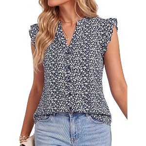 Womens Dressy Striped V Neck Blouse
