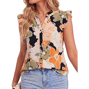 Womens Dressy Striped V Neck Blouse