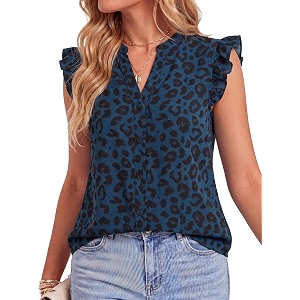 Womens Dressy Striped V Neck Blouse