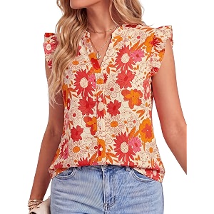 Womens Dressy Striped V Neck Blouse