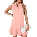 Vrtige Women39s Sleeveless Polo Dress Button Front