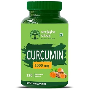 vruksha vitals curcumin with piperine gt 95 curcuminoids lab tested - coa attached 2000 mg - 120 tabletscapsules supplement powder - curcumin extract supplements