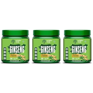 vruksha vitals triple ginseng root - 2500 mg tablets capsules supplement x pack of 3