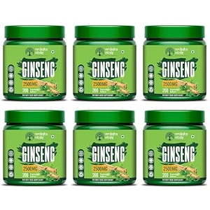 vruksha vitals triple ginseng root - 2500 mg tablets capsules supplement x pack of 6