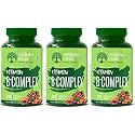 Vruksha Vitals Vitamin B Complex 100% RDA - 200 Tablets/Capsules - B Vitamins Supplement (B1 B2 B3 B5 B6 B7 B9 B12) x Pack of 3