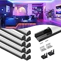 VST 10-Pack U-Shape LED Channel, 3.3 ft, Black with Milky Cover
