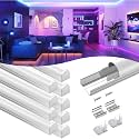 VST 10-Pack U-Shape LED Channel, 3.3 ft,Silver with Milky Cover