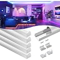 VST 6Pack 3.3FT/1M Excellent Spotless LED Channel System with Milky White Cover Silver Aluminum U Shape LED Channel for LED Strip Lights