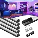VST 6-Pack U-Shape LED Channel, 3.3 ft, Black with Milky Cover