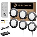 VST Under Cabinet Lights CCT 3000K-6500K, LED Puck Light Color Temperature and Brightness Adjustable with Touch Remote Dimmer and ETL-Listed Led Driver for Drawer Wardrobe Kitchen