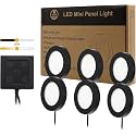VST Under Cabinet Lights CCT 3000K-6000K, Puck Lights Color Temperature and Brightness Adjustable with Touch Switch and ETL Listed Led Driver, Plug in Led Light for Kitchen Under Cabinet Wardrobe
