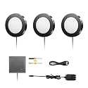 VST Under Cabinet Lights CCT 3000K-6000K, Puck Lights Color Temperature and Brightness Adjustable with Touch Switch and ETL Listed Led Driver, Plug in Led Light for Kitchen Under Cabinet 3pack
