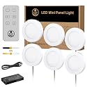 VST Under Cabinet Lights CCT 3000K-6500K, LED Puck Light Color Temperature and Brightness Adjustable with Touch Remote Dimmer and ETL-Listed Led Driver for Drawer Wardrobe Kitchen （White）
