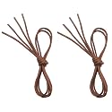 VSUDO 2 Pair Waxed Round Dress Shoe Laces for Men, 1/8" Thin Shoelaces