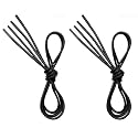 VSUDO 2 Pair Waxed Round Dress Shoe Laces for Men, 1/8" Thin Shoelaces