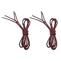 VSUDO 2 Pair Waxed Round Dress Shoe Laces for Men, 1/8" Thin Shoelaces