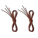 VSUDO 2 Pair Waxed Round Dress Shoe Laces for Men, 1/8" Thin Shoelaces