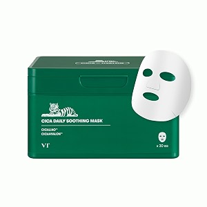 vt cosmetics daily soothing mask 30ea facial sheet mask pick and quick dispenser type refreshing moisturizing korean face mask