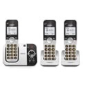 VTech Cordless Phone with 3 Handsets — Big Buttons, Large Backlit Display, Answering Machine, DECT 6.0, Intercom, Call Transfer, Easy to Use | VG232-3