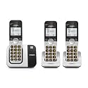 VTech DECT 6.0 Cordless Phone, 3-Handset – Interference-Free Sound, Large Backlit Display, Big Buttons, Caller ID | VG231-3