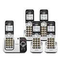 VTech Cordless Phone System with 5 Handsets — Big Buttons, Large Backlit Display, Answering Machine, DECT 6.0, Whole-Home Coverage, Intercom, Easy to Use | VG232-5