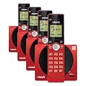 VTech CS6919-16 DECT 6.0 Cordless Phone,Red - Caller ID/Call Waiting (Stores 30 Calls),Backlit Keypad & Display,Full Duplex Handset Speakerphone,Wall Mountable,(Pack of 4)