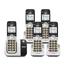 VTech DECT 6.0 Cordless Phone, 5-Handset – Interference-Free Sound, Large Backlit Display, Big Buttons, Caller ID | VG231-5
