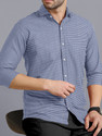 VTEXX Men Checkered Casual Dark Blue Shirt