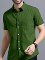 VTEXX Men Solid Casual Green Shirt