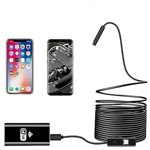vti wireless endoscope wifi inspection camera usb endoscope 20mp hd borescope 2 in 1flexible snake camera waterproof tube drain pipe camera with 8 led for ios samsung android iphone windows