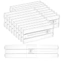 Vtopmart 18 Pack Drawer Dividers for Clothes, 4" High 10.2"-16.5" Adjustable Expandable Dresser Drawer Organizer, Clear Plastic Separators for Dresser, Baby Clothing, Underwear, Cosmetic, Toiletries