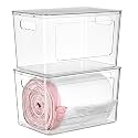 Vtopmart 2 Pack Clear Trash Bag Holder, Stackable Garbage Bag Dispenser