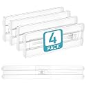 Vtopmart 4" High Drawer Dividers for Clothes, 13"-22" Adjustable, 4 pack