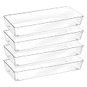 Vtopmart 4 Pack Clear Kitchen Drawer Organizer, 15x6 Inch Utensil Tray