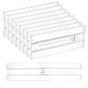 Vtopmart 8 Pack Drawer Dividers for Clothes, 4" High 10.2"-16.5" Adjustable Expandable Dresser Drawer Organizer, Clear Plastic Separators for Dresser, Baby Clothing, Underwear, Cosmetic, Toiletries