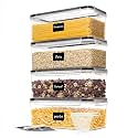 Vtopmart Pasta Storage Containers, 4 Pack, 3.2L Airtight Canisters