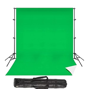 vts 2 in 1 photography backdrop 8x12ft green amp white with 9x9ft backgroud stand kit washable background screen carry bag b01  2 in 1 white amp green backdrop